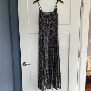 Hollister gray Maxi Slip Dress with White Floral Print